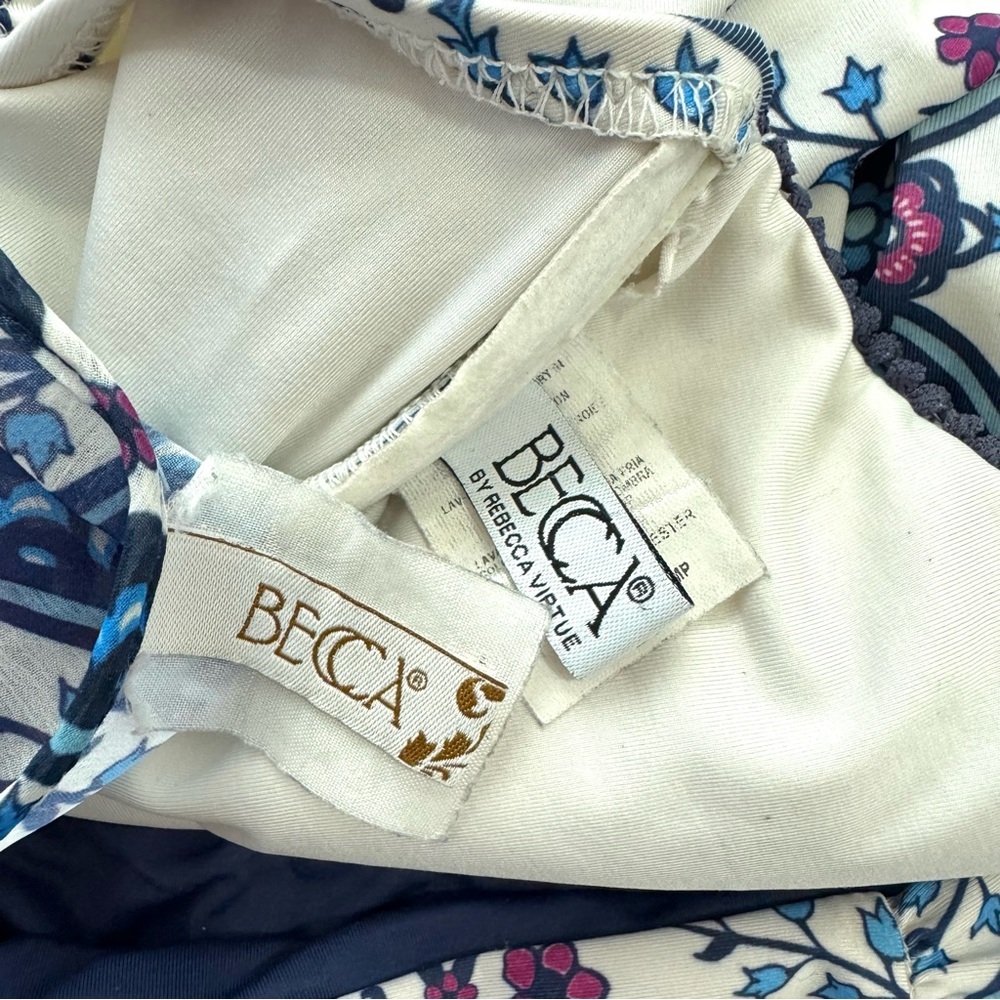 Becca by Rebecca Virtue Inspired 3 PC Swimsuit With Lace Tunic Cover Up Sz Large - Picture 8 of 10
